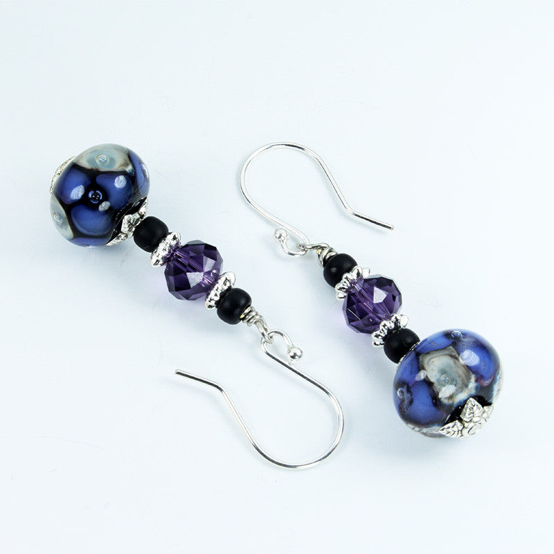 Seaviolet Purple  Earrings Earrings - Dragon Fire Beads Online