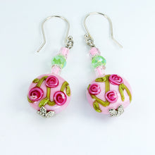 Rose Flower Earrings Earrings - Dragon Fire Beads Online