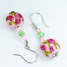 Rose Flower Earrings Earrings - Dragon Fire Beads Online