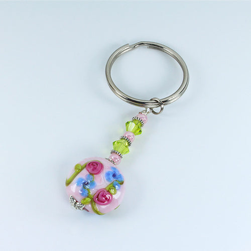 Rose Flower Keyring Accessories - Dragon Fire Beads Online