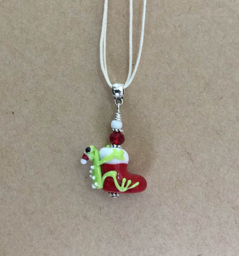 Christmas Frog Pendant Pendants - Dragon Fire Beads Online