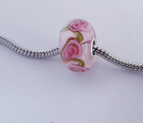 Pink Roses Annabella Bead Annabella Beads - Dragon Fire Beads Online